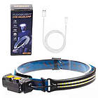 Ліхтар налобний BL-W691-2COB (white+red+RGB), Motion Sensor, вбудований акумулятор, ЗУ Type-C, фото 2