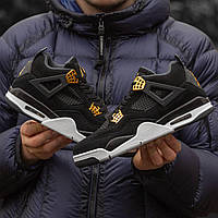 Мужские кроссовки Nike Air Jordan Retro 4 Royalty (чёрные) модные осенние спортивные кроссы I1154 тренд