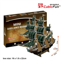 Пазл Cubic Fun 3D Корабель Помста Королеви Анни серія міні (S3031h)
