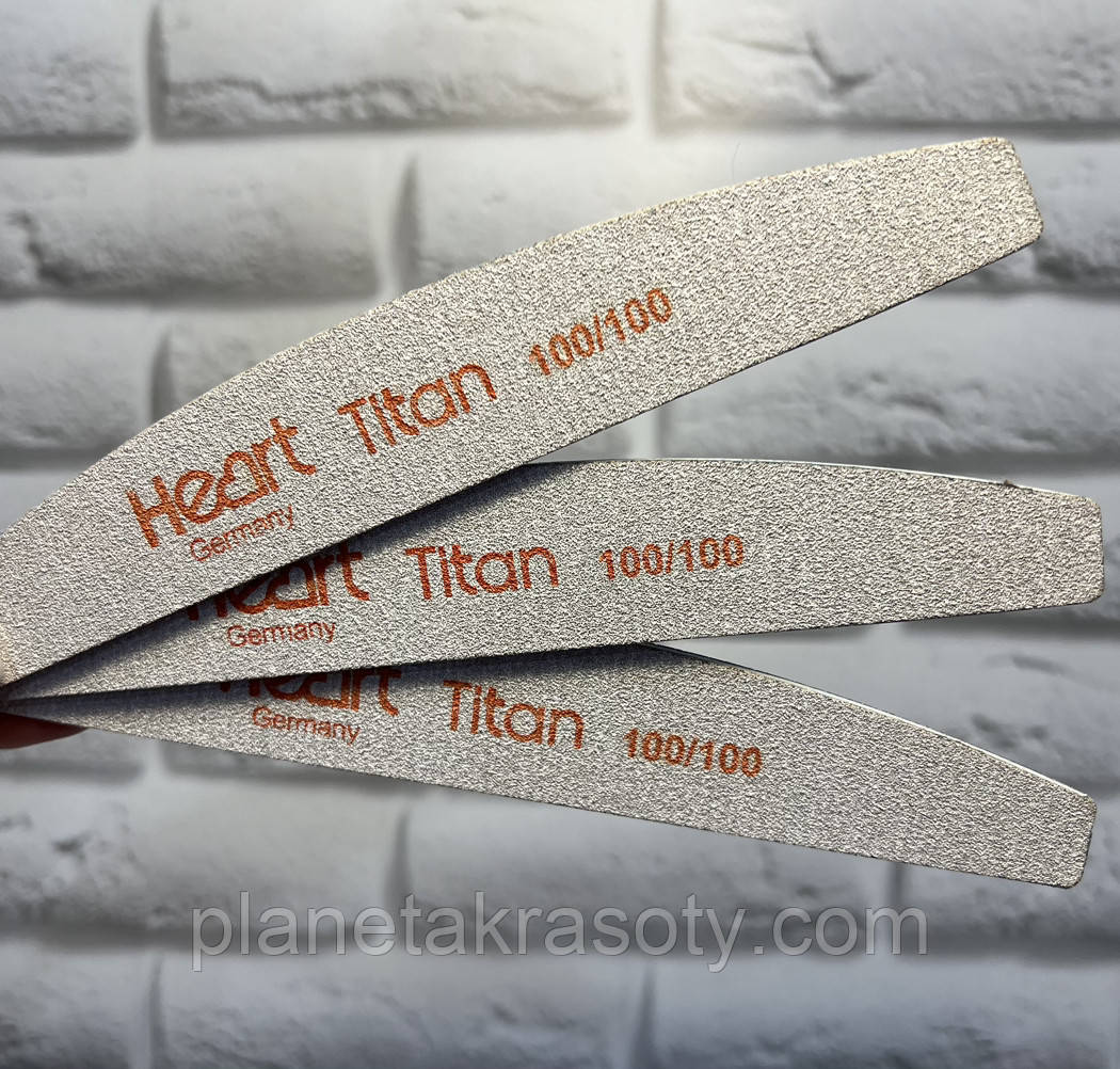 Пилка для нігтів Heart Half Titan 100/100, півколо тонка