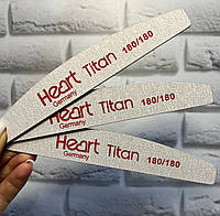 Пилка для ногтей Heart Half Titan 180/180, полукруг тонкая