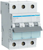Автоматичний вимикач Hager MCN300 0.5A 6 кА 3 полюси тип С