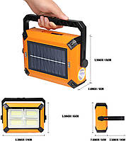 Фонарь прожектор аккумуляторный светодиодный 30W с солнечной батареей и функцией Power Bank UKC 881 «D-s»