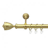 Карниз Orvit Афина металлический однорядный открытый ГЛАДКАЯ труба кольцо металлическое Золото 25 мм 200 см