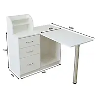 Маникюрный стол-комод складной (Цвета в ассортименте)