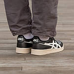 Чоловічі кросівки Asics Black Beige (чорні з білим і бежевим) демісезонні повсякденні кеди I1593топ, фото 3