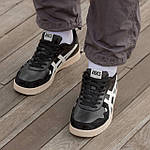 Чоловічі кросівки Asics Black Beige (чорні з білим і бежевим) демісезонні повсякденні кеди I1593топ, фото 5