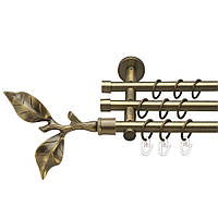 Карниз Orvit Листок Розы металлический трехрядный цилиндр (20 см) ГЛАДКАЯ труба кольцо металлическое АКВАРИЯ