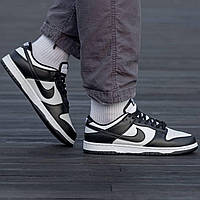 Женские кроссовки Nike SB Dunk Black White (чёрные с белым) низкие спортивные повседневные кеды I1104 тренд