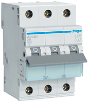 Автоматичний вимикач Hager MCN301 1A 6 кА 3 полюси тип С
