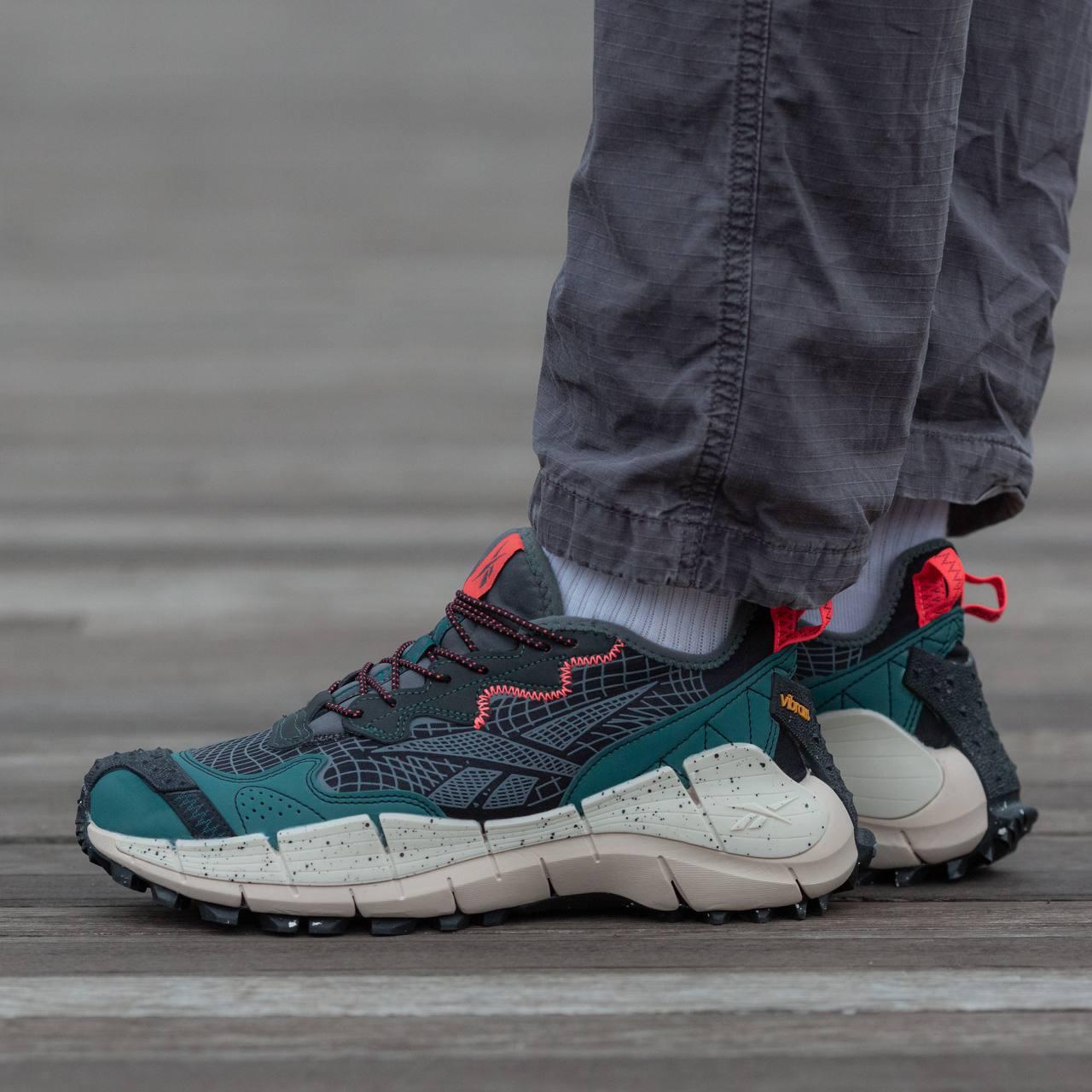 Чоловічі кросівки Reebok Zig Kinetica II Edge Black Blue (блакитні) модні зимові кросівки 1572 Рибок vkros