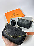 Жіноча сумка Louis Vuitton Multi Pochette Black (чорна) красива модна стильна сумка S77топ, фото 6
