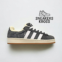 Женские зимние кроссовки Adidas Campus 00s Grey Winter. адидас кампус серые мех