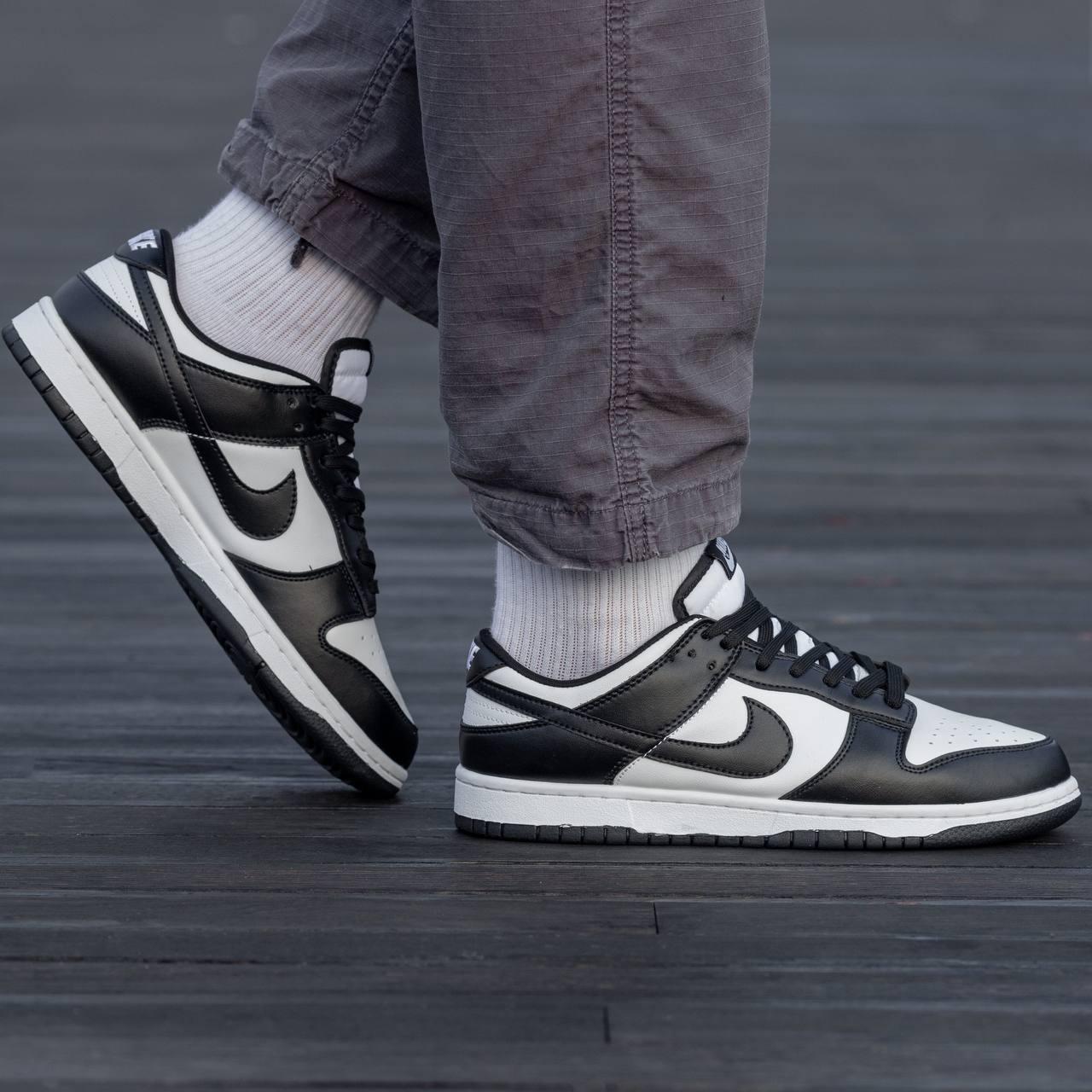 Чоловічі кросівки Nike SB Dunk Black White (чорні з білим) низькі якісні стильні кеди I1104 vkros