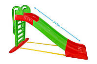 Горка большая для катания детей (зеленая с красными вставками) 243 см 014550/1 DOLONI от магазина style & step