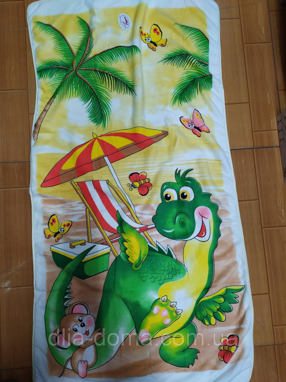 Полотенце с петелькой микрофибра банное 70*140 Символ года Дракончик рисунки микс №213, фото 1