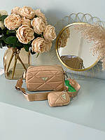 Женская сумка Prada (розовая) вместительная стильная удобная сумочка P05 тренд