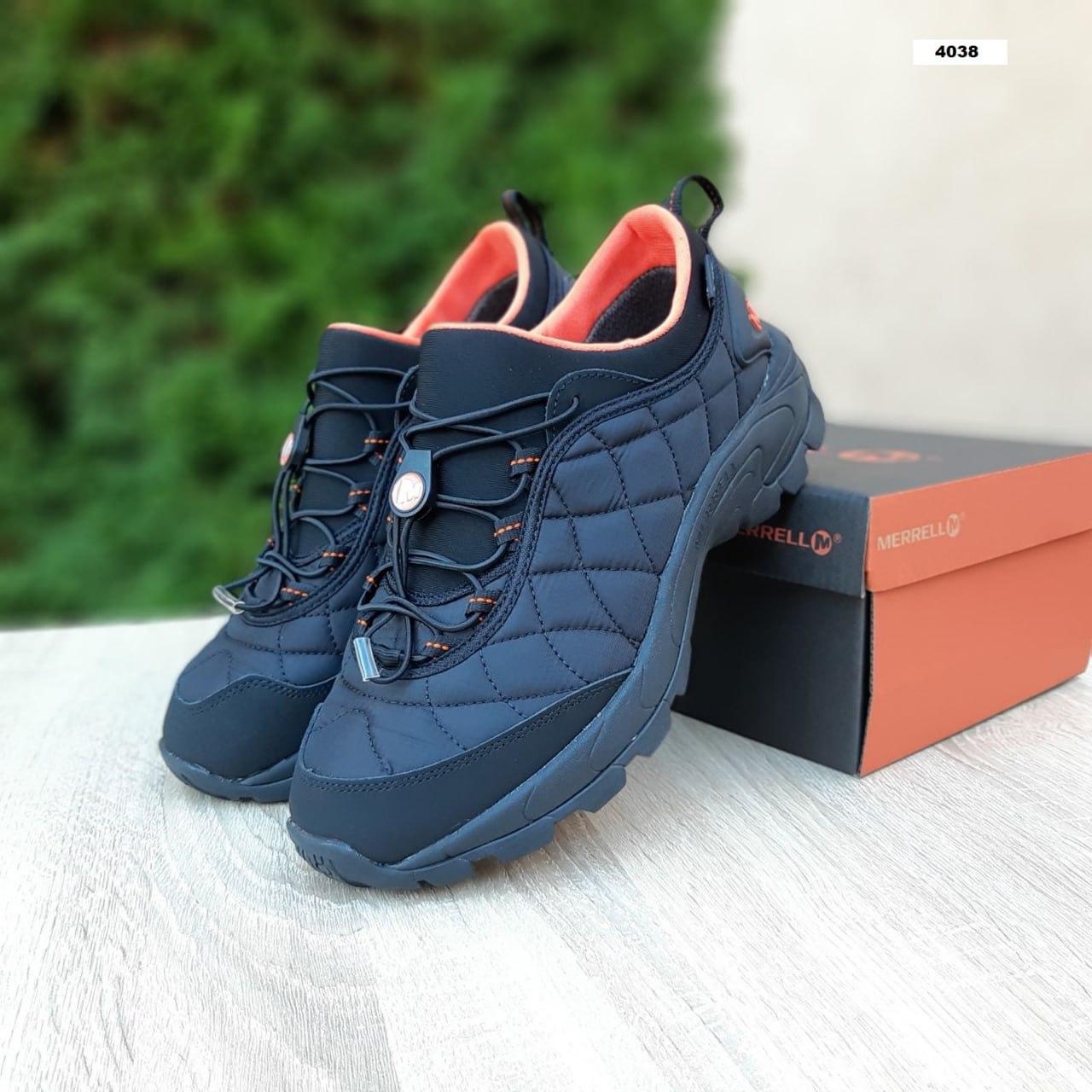 Чоловічі зимові кросівки Merrell ICE Cup MOC (чорні з жовтогарячим) модні термо кроси О4038 vkros