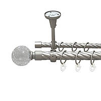 Карниз Orvit Сепия металлический двухрядный открытый до потолки скрученная труба кольцо металлическое Сатин