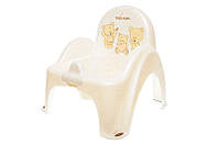 Горшок-стульчик с музыкальной шкатулкой "Мишка" (белый жемчуг) PO-043-118 TEGA от магазина style & step