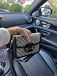 Жіноча сумка Gucci Horsebit (сіра з чорним) крута стильна сумочка GI3811топ, фото 7