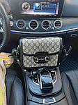 Жіноча сумка Gucci Horsebit (сіра з чорним) крута стильна сумочка GI3811топ, фото 9