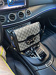 Жіноча сумка Gucci Horsebit (сіра з чорним) крута стильна сумочка GI3811топ, фото 10