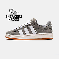 Женские зимние кроссовки Adidas Campus 00s Grey Winter. адидас кампус серые мех