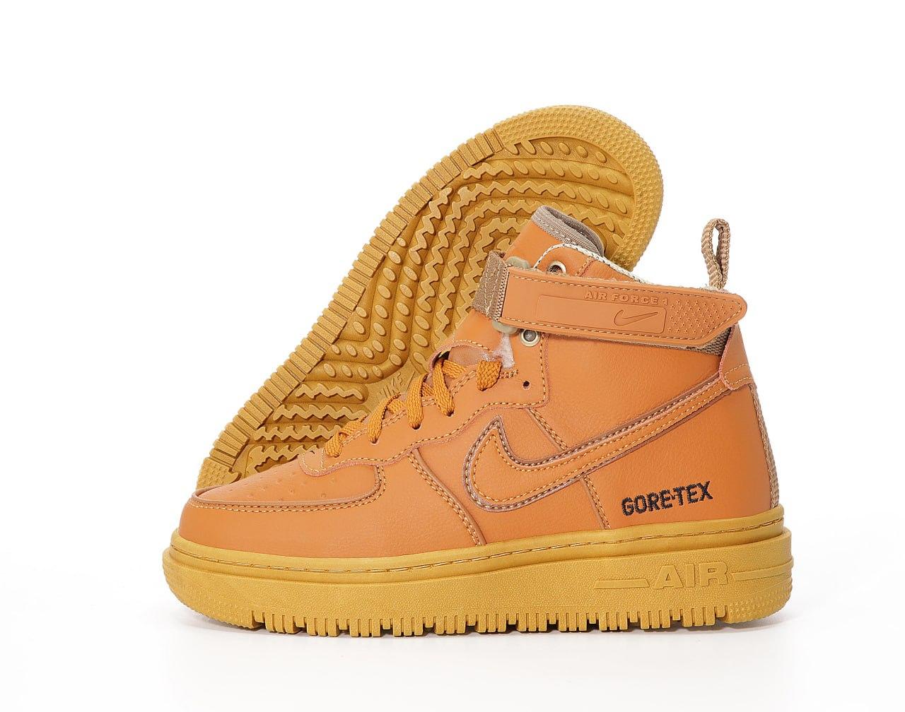 Чоловічі зимові кросівки Nike Air Force 1 Gore-Tex Winter (коричневі) високі модні кеди з хутром К14493 vkros