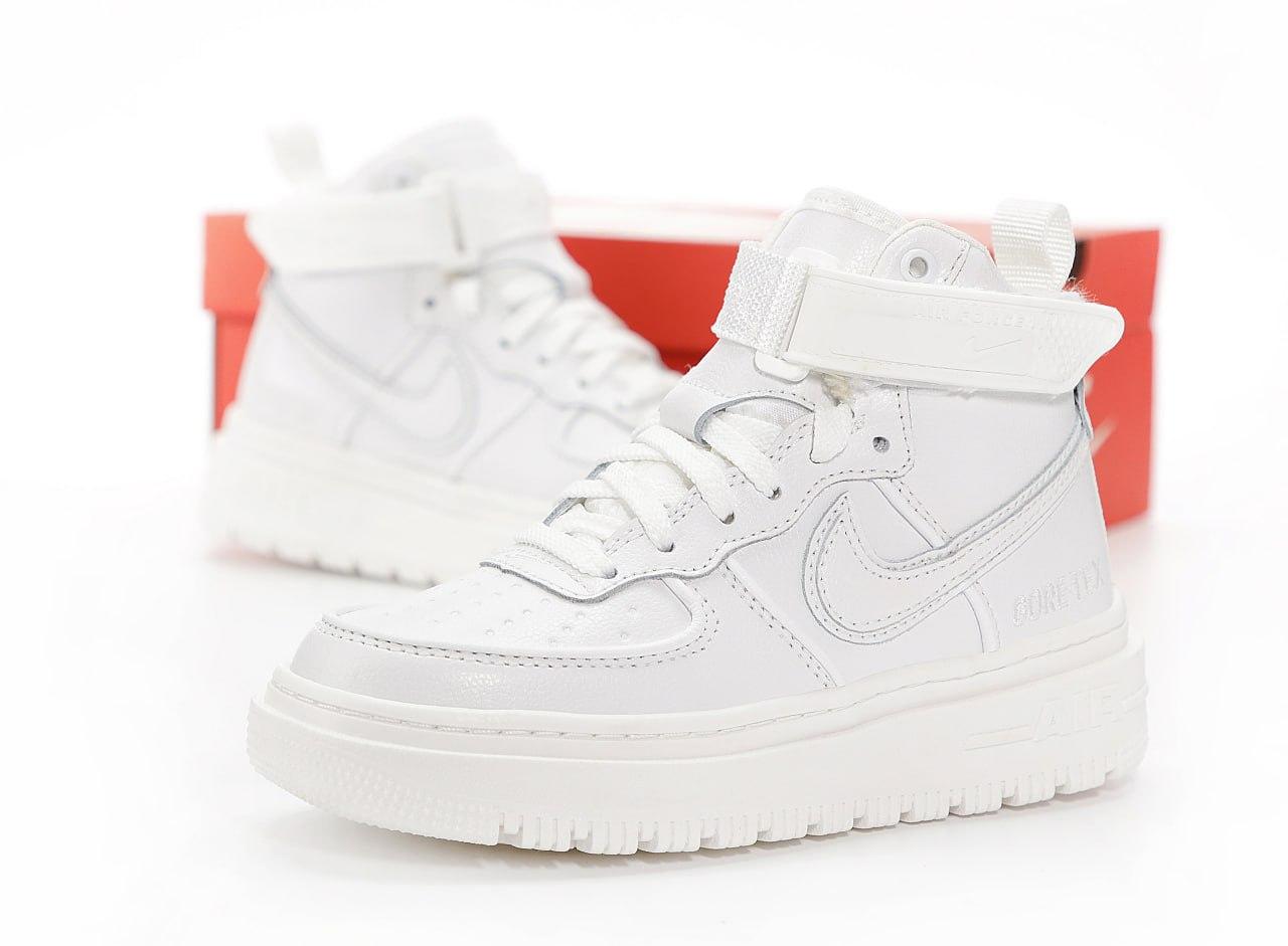 Жіночі зимові кросівки Nike Air Force 1 Gore-Tex Winter (білі) високі повсякденні кеди на хутрі К14491 vkros