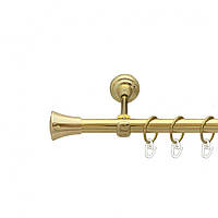 Карниз Orvit Принц металлический однорядный открытый ГЛАДКАЯ труба кольцо металлическое Золото 19 мм 160 см