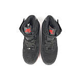 Чоловічі зимові кросівки Nike Air Force 1 (чорні з червоним) високі повсякденні кроси 4071 Найктоп, фото 2