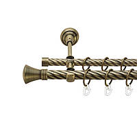 Карниз Orvit Люксор металлический двухрядный открытый скрученная труба кольцо металлическое АКВАРИЯ 19\16 мм