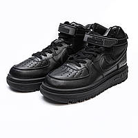 Мужские зимние кроссовки Nike Air Force Gore-Tex (чёрные) высокие стильные качественные кеды 1739 тренд