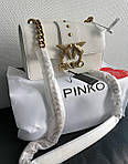 Жіноча сумка Pinko White Premium (біла) стильна красива модна сумочка Gi91063топ, фото 8