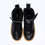 Чоловічі зимові кросівки Nike Air Force Gore-Tex (чорні) високі модні повсякденні кеди 1740топ, фото 3
