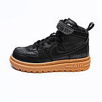 Чоловічі зимові кросівки Nike Air Force Gore-Tex (чорні) високі модні повсякденні кеди 1740топ, фото 6