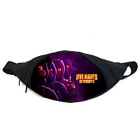 Поясная сумка бананка ФНАФ Аниматроники (GB-FNAF 5 ночей с Фредди 03) Gear Bag черная