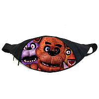 Поясна сумка бананка ФНАФ Аніматроніки (GB-FNAF 5 ночей з Фредді 05) Gear Bag чорна