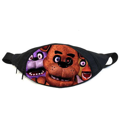 Поясна сумка бананка ФНАФ Аніматроніки (GB-FNAF 5 ночей з Фредді 05) Gear Bag чорна