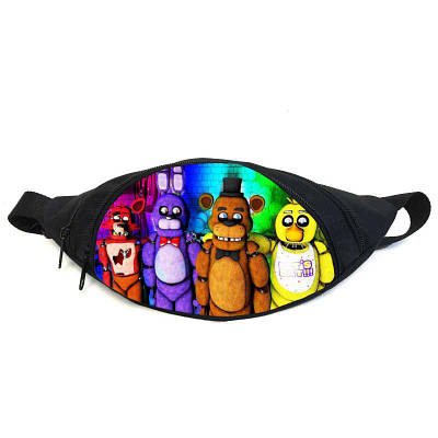 Поясна сумка бананка ФНАФ Аніматроніки (GB-FNAF 5 ночей з Фредді 16) Gear Bag чорна