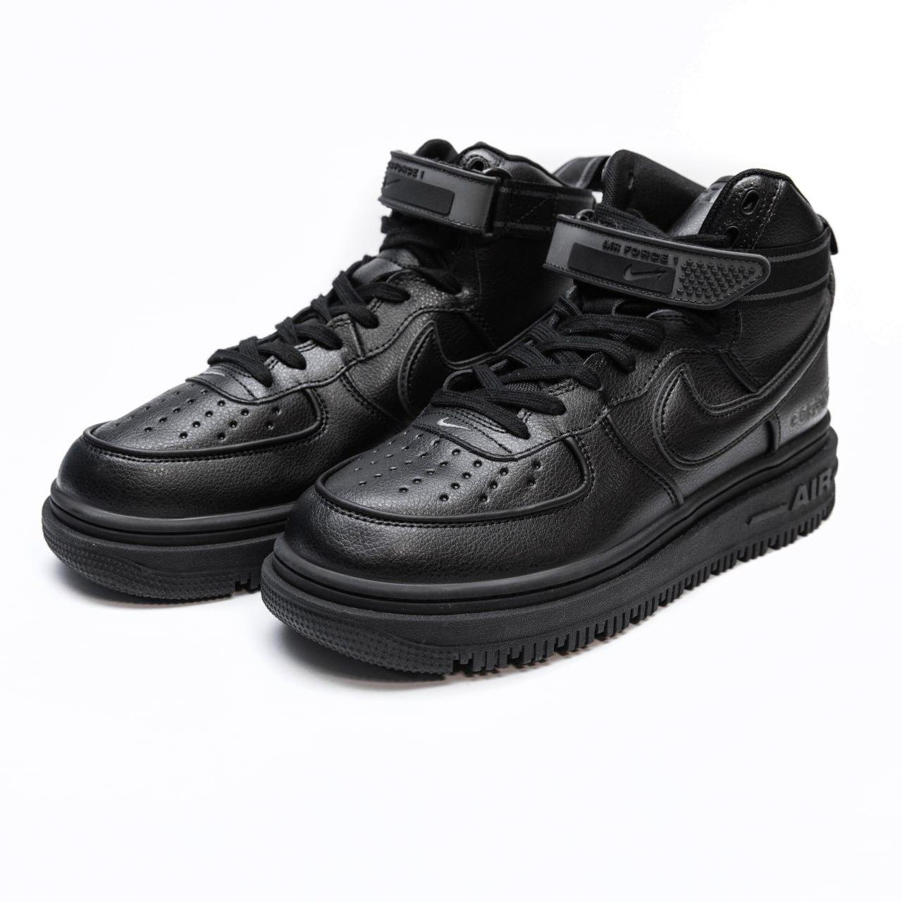 Чоловічі зимові кросівки Nike Air Force Gore-Tex (чорні) високі стильні кеди 1739 vkros