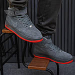 Чоловічі зимові кросівки Nike Air Force Winter (сірі) високі повсякденні кроси 1202 Найктоп, фото 5