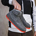 Чоловічі зимові кросівки Nike Air Force Winter (сірі) високі повсякденні кроси 1202 Найктоп, фото 7