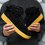 Чоловічі зимові кросівки Nike Air Force Winter (чорні) високі повсякденні кроси 1203 Найктоп, фото 10