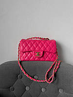 Женская сумка Chanel Pink 1,55 (розовая) стильная сумочка на декоративной цепочке для девушки Gi5206 vkros