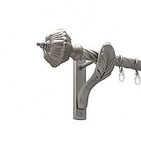 Карниз Orvit Шато металлический однорядный ретро скрученная труба кольцо металлическое Сатин 25 мм 160 см