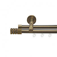 Карниз Orvit Ацтека металевий дворядний реверсивний профільна труба  Антик 19\19 мм 300 см (00-00013431)