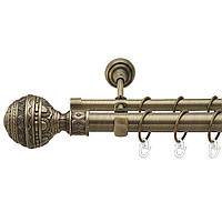 Карниз Orvit Арабеска металлический двухрядный открытый ГЛАДКАЯ труба кольцо металлическое АКВАРИЯ 25\19 мм