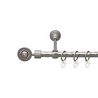 Карниз Orvit Пополо металлический однорядный открытый скрученная труба кольцо металлическое Сатин 16 мм 240 см